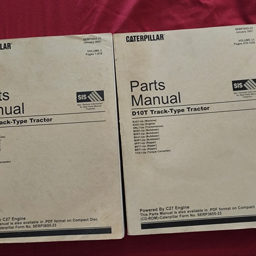 Caterpillar D10T track type tractor parts manual